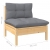 3-osobowa sofa ogrodowa z szarymi poduszkami, drewno sosnowe