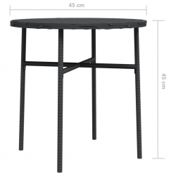 Stolik herbaciany, czarny, 45 cm, polirattan
