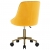 Obrotowe krzesło stołowe, żółte, aksamitne