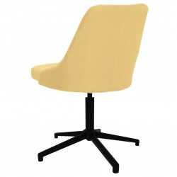 Obrotowe krzesło stołowe, żółte, obite tkaniną