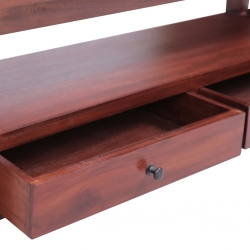 Szafka pod TV, brązowa, 115x30x40 cm, lite drewno mahoniowe