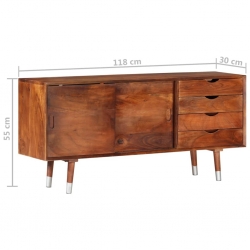Szafka pod TV, 118x30x55 cm, lite drewno akacjowe