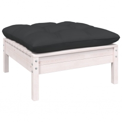 2-osobowa sofa ogrodowa z poduszkami, biała, drewno sosnowe