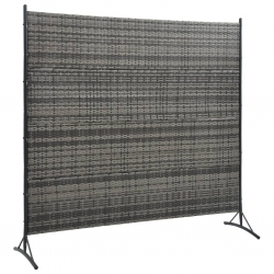 Parawan pokojowy, rattan PE, antracytowy, 175 x 180 cm