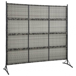 Parawan pokojowy, rattan PE, antracytowy, 175 x 180 cm