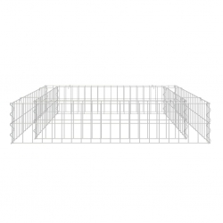 Podwyższona donica gabionowa, galwanizowana stal, 100x100x20 cm