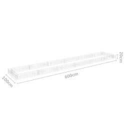 Podwyższona donica gabionowa, galwanizowana stal, 600x100x20 cm