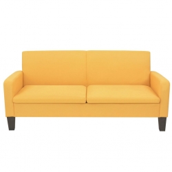 Sofa 3-osobowa, żółta, 180 x 65 x 76 cm