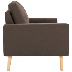 3-osobowa sofa, brązowa, tapicerowana tkaniną