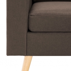 3-osobowa sofa, brązowa, tapicerowana tkaniną