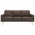 3-osobowa sofa, brązowa, tapicerowana tkaniną