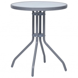 3-cz. zestaw mebli bistro, aluminium i textilene, srebrny