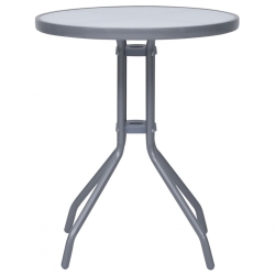 3-cz. zestaw mebli bistro, aluminium i textilene, srebrny