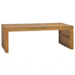 Stolik kawowy, zerodowane, lite drewno tekowe, 110 x 60 x 38 cm