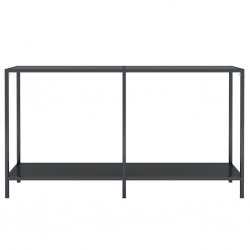 Stolik konsolowy, czarny, 140x35x75,5 cm, szkło hartowane
