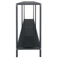 Stolik konsolowy, czarny, 140x35x75,5 cm, szkło hartowane