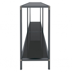 Stolik konsolowy, czarny, 160x35x75,5 cm, szkło hartowane