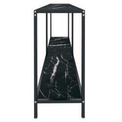 Stolik konsolowy, czarny, 160x35x75,5 cm, szkło hartowane