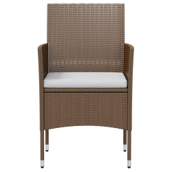 3-częściowy zestaw mebli ogrodowych, rattan PE, brązowy