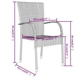 3-częściowy zestaw mebli ogrodowych, rattan PE, brązowy