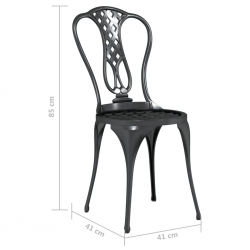 3-cz. zestaw mebli bistro ze stopu aluminium, czarny