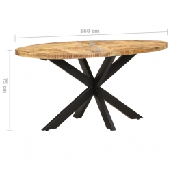 Stół jadalniany, 160 x 90 x 75 cm, surowe drewno mango