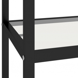 Stolik konsolowy, przezroczysty i czarny marmur, 100x36x90 cm