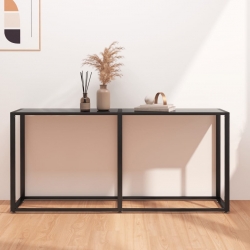 Konsola, czarna, 160x35x75,5 cm, szkło hartowane