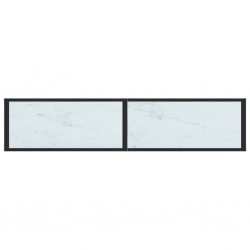 Konsola, biały marmur, 160x35x75,5 cm, szkło hartowane