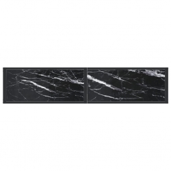 Konsola, czarny marmur, 160x35x75,5 cm, szkło hartowane