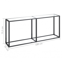 Konsola, przezroczysta, 180x35x75,5 cm, szkło hartowane
