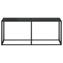 Konsola, czarna, 180x35x75,5 cm, szkło hartowane