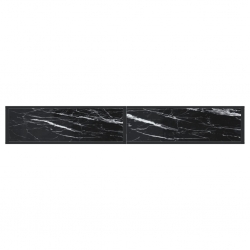 Konsola, czarny marmur, 220x35x75,5 cm, szkło hartowane