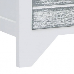 Szafka pod TV, biało-szara,108x30x40 cm, drewno paulownia