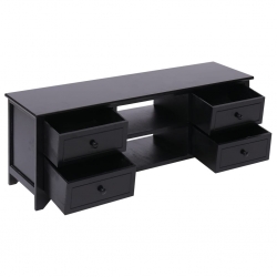 Szafka pod TV, czarna,108x30x40 cm, drewno paulownia