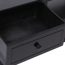 Szafka pod TV, czarna,108x30x40 cm, drewno paulownia
