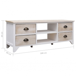 Szafka pod TV, 108x30x40 cm, drewno paulownia