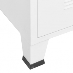 Industrialna szafka pod TV, biała, 105x35x42 cm, metalowa