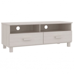 Szafka pod TV, biała, 106x40x40 cm, lite drewno sosnowe