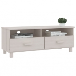 Szafka pod TV, biała, 106x40x40 cm, lite drewno sosnowe