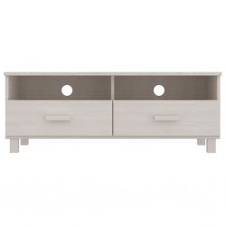 Szafka pod TV, biała, 106x40x40 cm, lite drewno sosnowe
