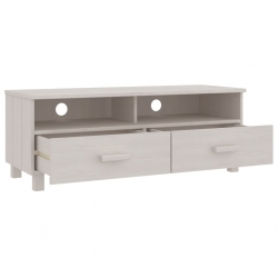 Szafka pod TV, biała, 106x40x40 cm, lite drewno sosnowe