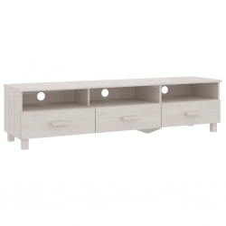 Szafka pod TV, biała, 158x40x40 cm, lite drewno sosnowe