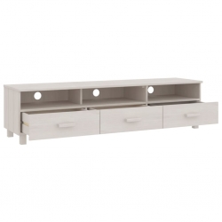 Szafka pod TV, biała, 158x40x40 cm, lite drewno sosnowe