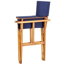 Krzesło reżyserskie, lite drewno akacjowe, niebieskie