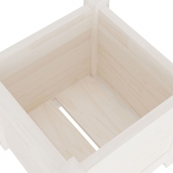 Donice ogrodowe, 2 szt., białe, 31x31x31 cm, sosnowe