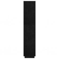 Regał/przegroda, czarny, 80x35x167 cm, lite drewno sosnowe