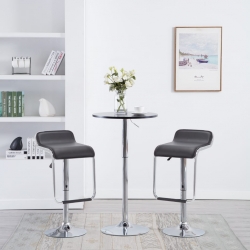 Obrotowe stołki barowe, 2 szt., czarne, sztuczna skóra
