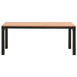 Ławka ogrodowa, 110 cm, stal i WPC, brązowo-czarna