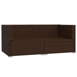 2-osobowa sofa z poduszkami, brązowa, polirattan